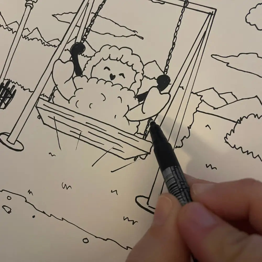 Disegno Da Colorare - Nella Sull’altalena