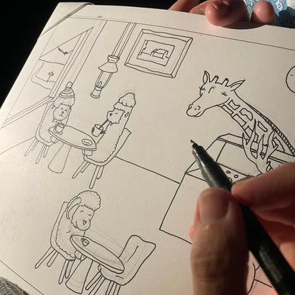 Disegno Da Colorare - Nella In Un Cafè Con Gli Amici