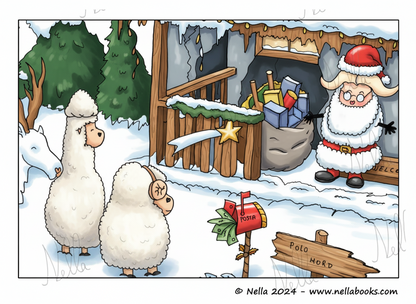 Disegno da colorare - Nella incontra Babbo Natale