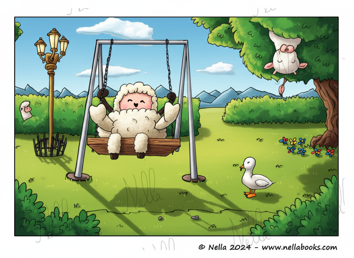 Disegno da colorare - Nella sull'altalena