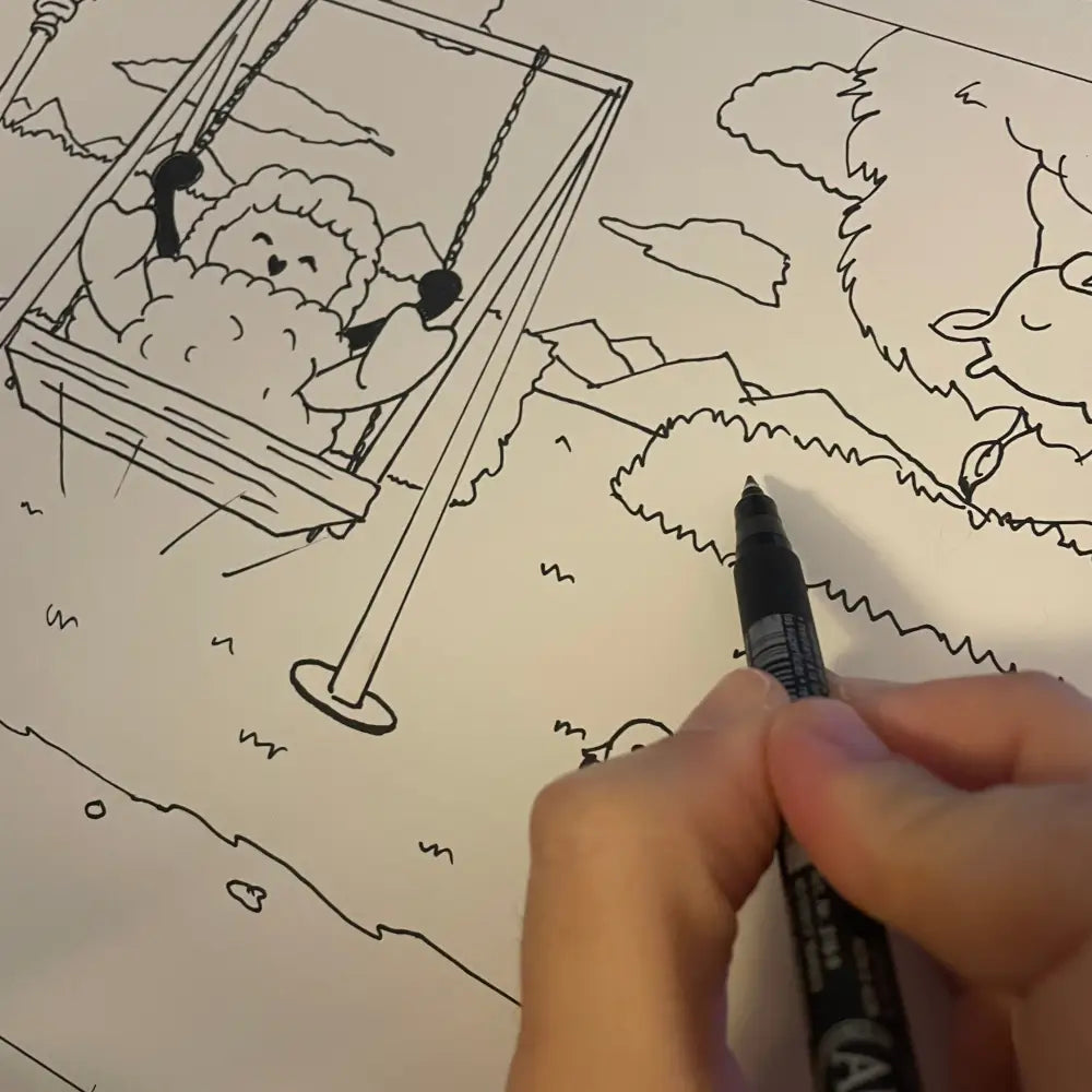 Disegno Da Colorare - Nella Sull’altalena